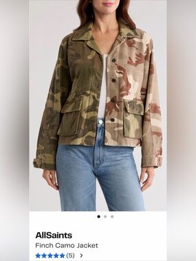 AllSaints Finch Two-Tone Camo Utility Jacket - Green & Tan